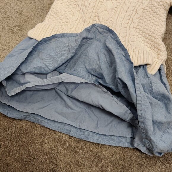 Gap Girl's Sweater Dress in Ivory Size 3T Cable Knit 100% Cotton Shirt Skirt - Picture 6 of 7